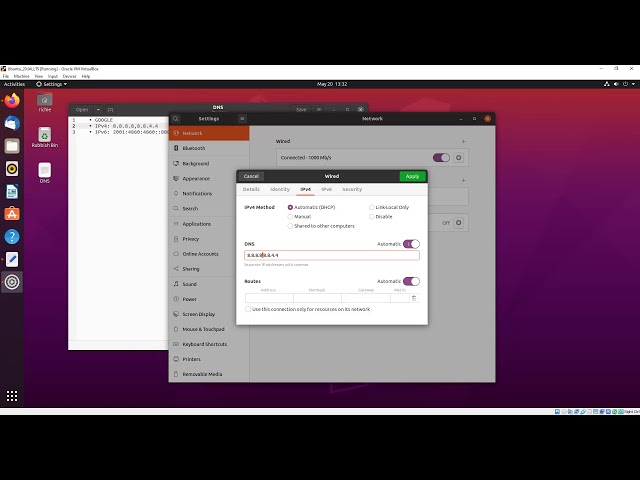 Set custom DNS servers on Ubuntu 20.04 with Network Manager