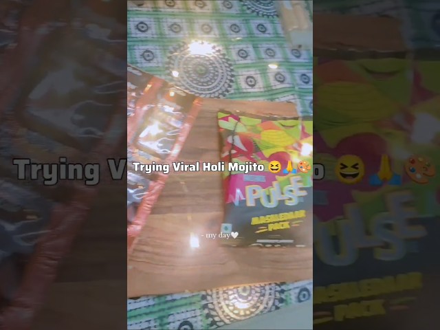 Trying Viral Pulse Candy Holi Mojito 🍷 #holi2026 #paankidukaan #pulsemojito