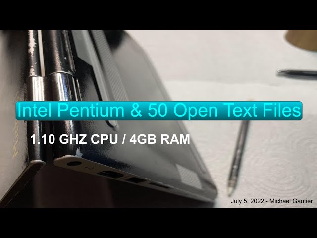 Intel Pentium & 50 Open Text Files