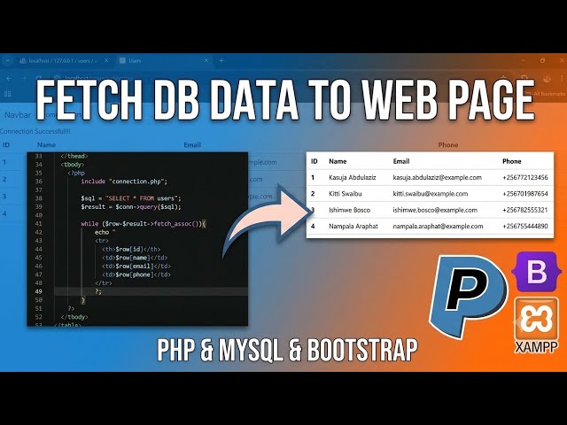 How to Read Data from MySQL Database using PHP & Bootstrap 5 (XAMPP Tutorial)