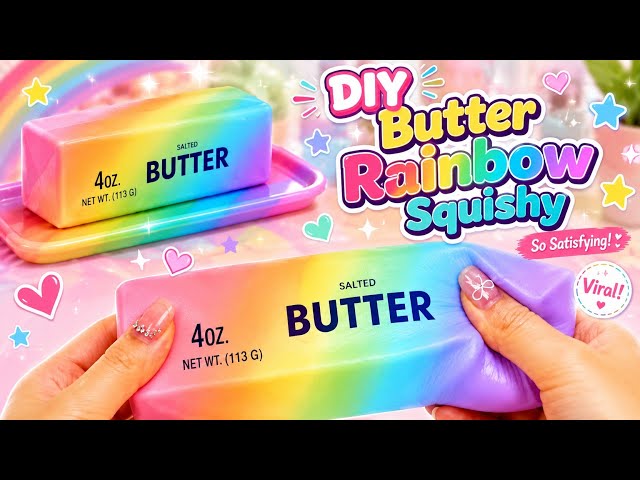How to Make Viral Rainbow Butter Squishy / Paper craft /Easy craft ideas / art and craft