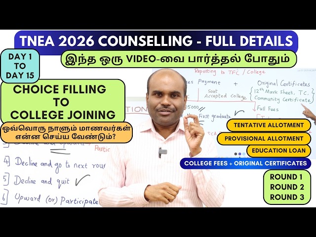 TNEA 2026 Counselling Process 💯 FULL GUIDE | ALL IN ALL Video | Watch without missing a single se...