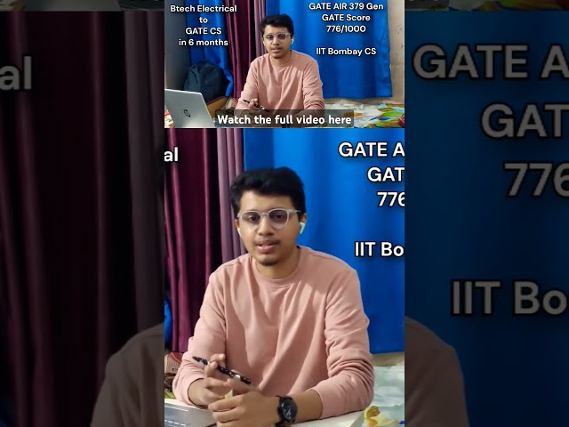 GATE CS 6 months strategy | non-cs to MTech CS IIT Bombay  #gatecse #iitbombay #shorts