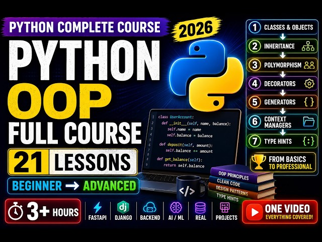 ONE SHOT! Advanced Python OOP Complete Course 2026 | 3+ Hour Full Course
