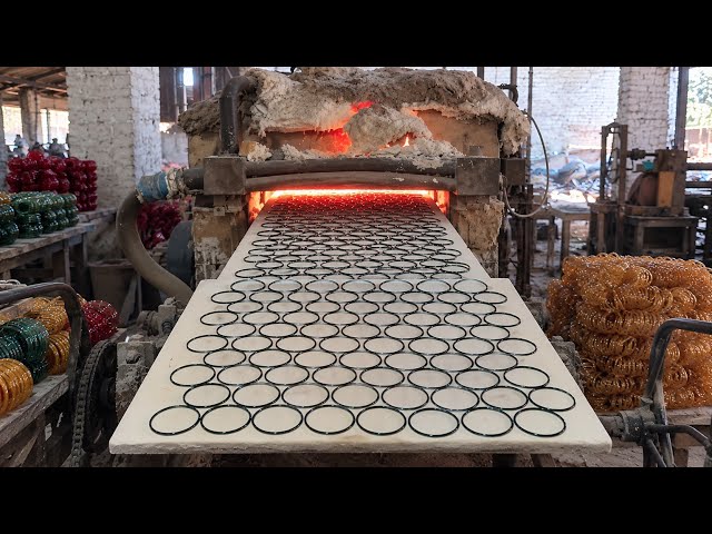 Amazing Bangle Making Process Using Waste Glass | Complete Factory Process