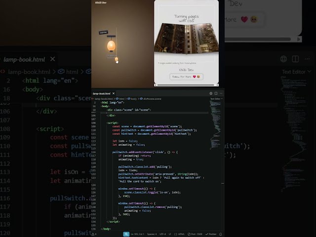 I coded 3D Page-Turn Effect 😱 #ui #ux #webdevelopment