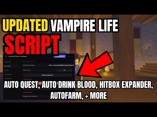 [ UPDATED ] Roblox Vampire Life OP Script | Auto Quest, Hitbox Expander, Auto Farm, Godmode, + More