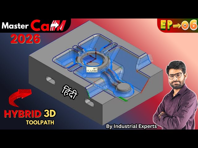 हिंदी Finishing Operation – Hybrid Toolpath (Combine of Waterline & Scallop)  EP_06 #magicianofcnc