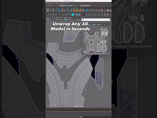 Unwrap Any 3D Model in Seconds! #3dmodeling #hardsurface #maya3d #topology #texturing