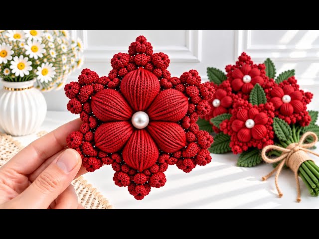 DON’T MISS THIS! 🌺 How to Crochet a Stunning 3D Flower | Easy Step-by-Step Tutorial
