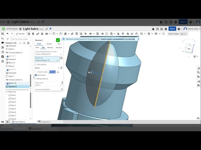 Light Saber on OnShape Tutorial - Part 3