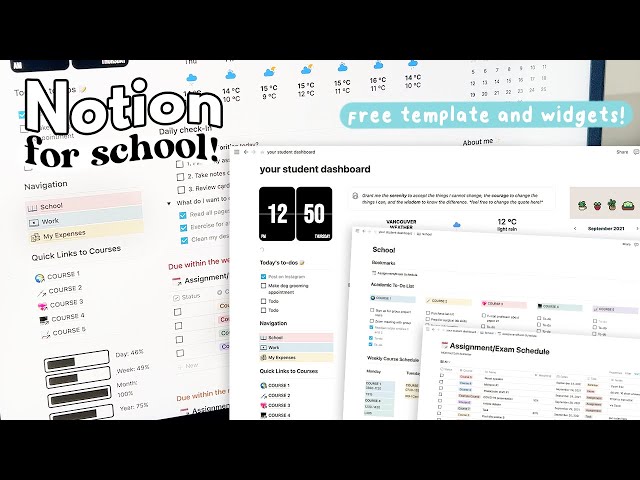 How to organize for school with Notion! 📚 | Free template + widgets ✨