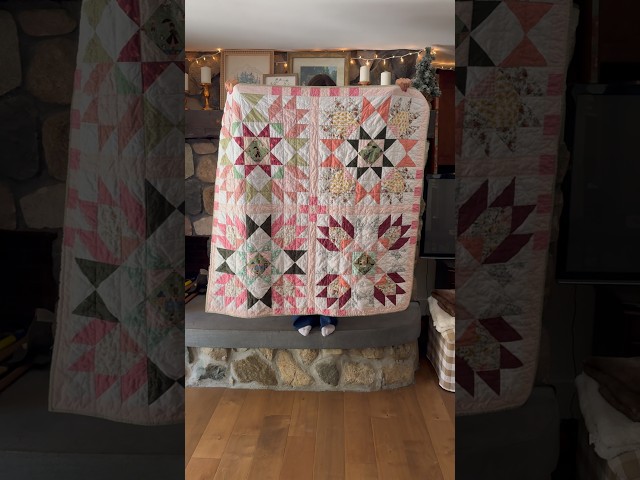 A finished baby quilt just in time for a 1st birthday party. Love the Mary Poppins fabric😍 #quilt