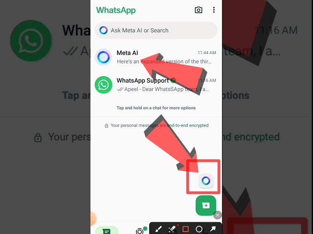 🔥whatsapp meta ai not showing | whatsapp new update meta ai |#shorts