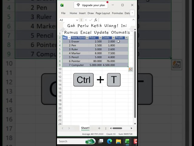 Gak Perlu Ketik Ulang! ini Rumus Excel Update Otomatis #excel #exceltips #exceltricks