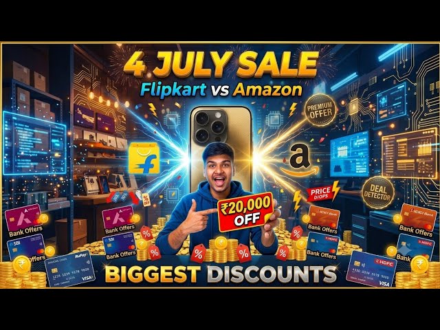 Flipkart GOAT Sale vs Amazon Sale 2026 🔥 Best Deals, Bank Offers & iPhone Discount | 4 July Sale