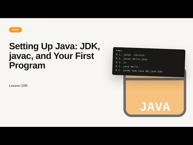 Setting Up Java: JDK, javac, and Your First Program | Java Tutorial