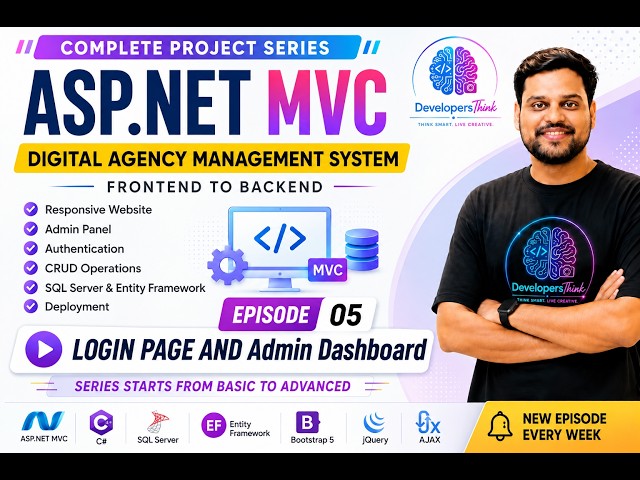 ASP.NET MVC Complete Project Series #05 | Login Page & Admin Dashboard | Hindi
