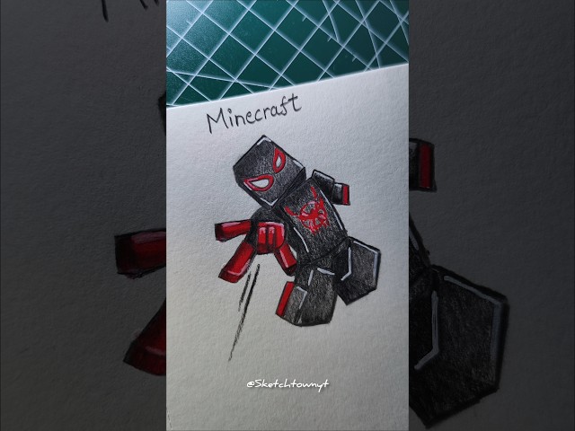 Drawing Miles as in Minecraft,Real & Spooderman #drawing #tutorial #spiderman #spiderverse