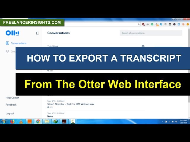 How to Export a Transcript from the Otter Web interface to Word or Notepad