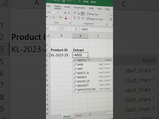Mid formula in excel #mid #midformula # #excel
