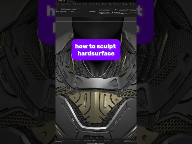 Sculpting hardsurface tutorial- free on the channel
