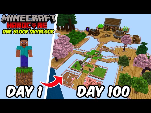 100 Days on One Block in Minecraft Hardcore
