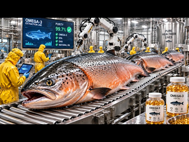 Inside the Factory Turning Millions of Salmon into Premium Omega-3 Fish Oil | Full Process
