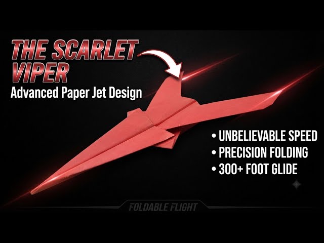 How to Fold The Scarlet Viper – The Ultimate 300+ Foot Paper Jet! 🔥 