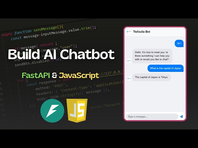 How To Build an AI Chatbot with FastAPI & JavaScript |  fully functional AI chatbot from scratch