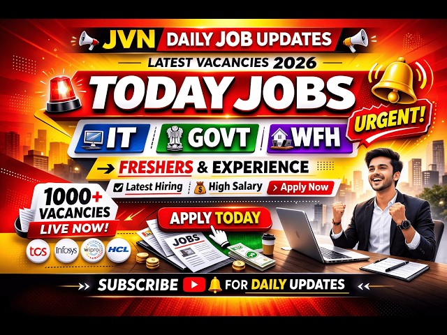 JVN Daily Job Updates | IT Sector Jobs| Non-IT Jobs| WFH Jobs| Government Jobs