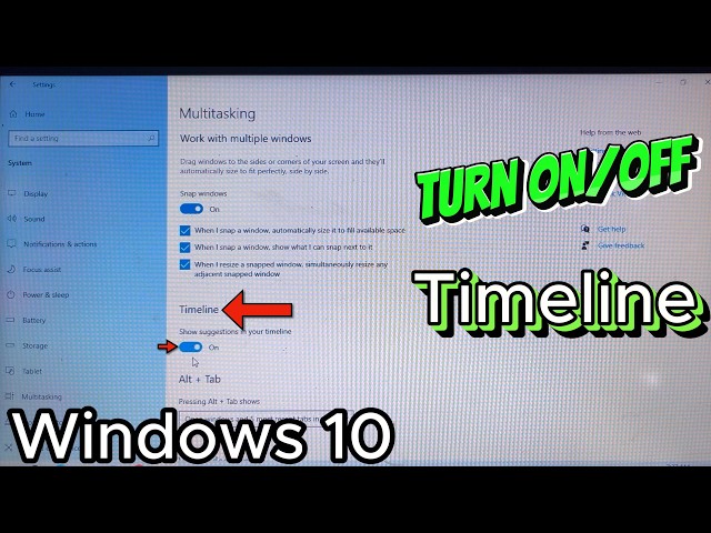 How to Turn ON or OFF Timeline in Windows 10 PC/Laptop