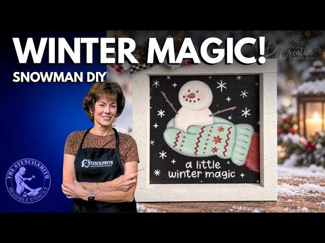 DIY Winter Snowman Sign ☃️ | Reusable Stencil Painting Tutorial with Missy