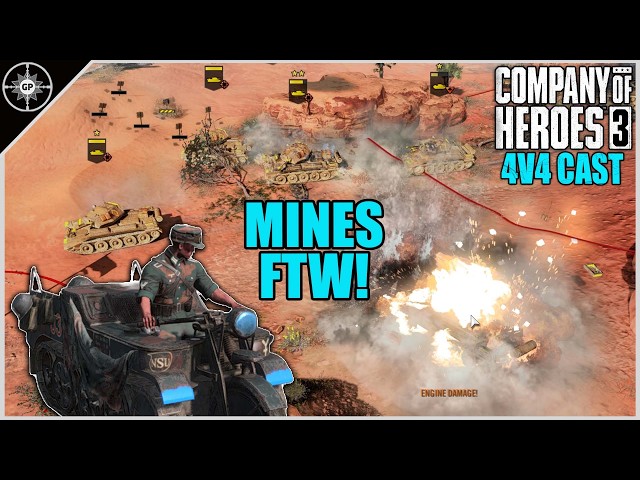Allies Crippled by Kettengrad Mines | 4v4 Steppes | CoH3 Cast 2.0 #157