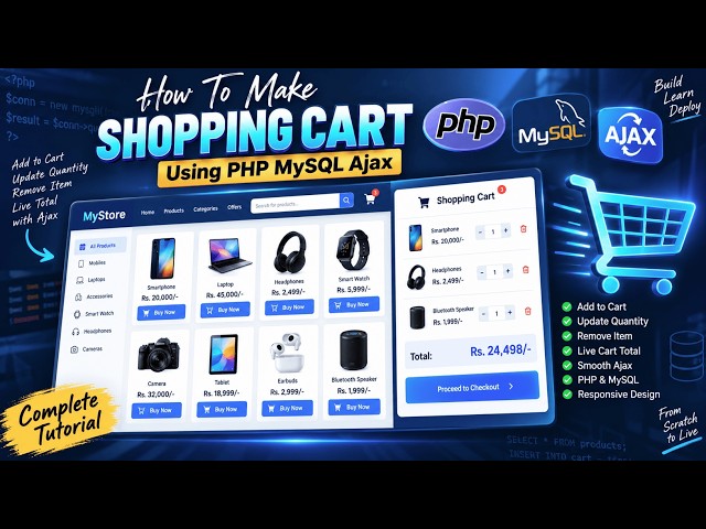 How to Make an Online Shopping Cart Using PHP, MySQL & AJAX  E Commerce Project