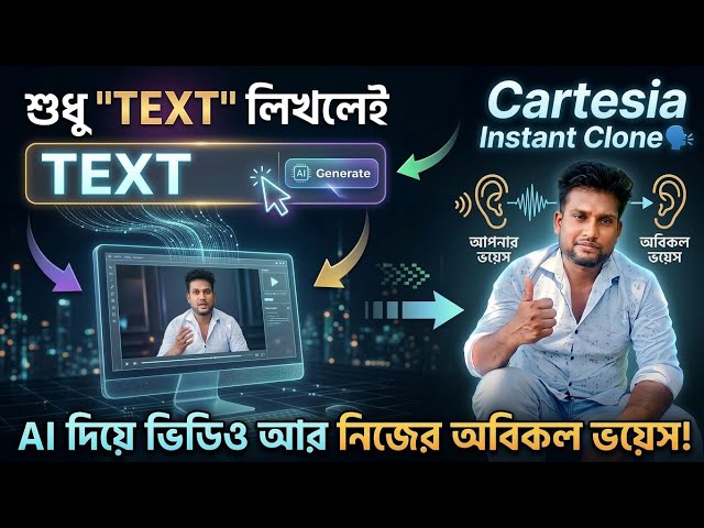 AI ভিডিও বানাবে আপনার কন্ঠে || AI Video Editing || Cartesia Instant Clone 🗣️