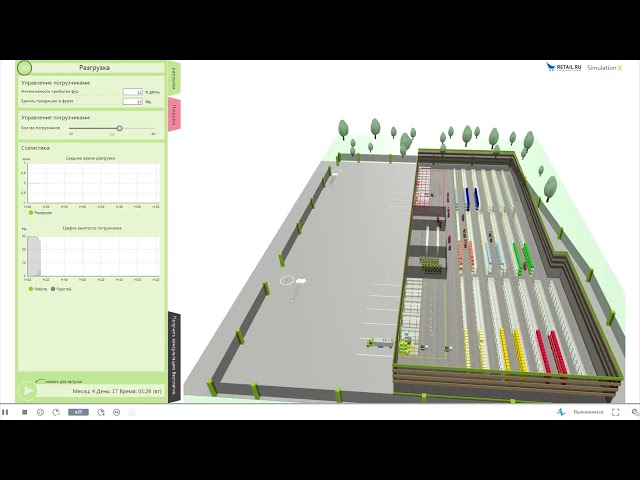 Warehouse simulation in Anylogic (English version)