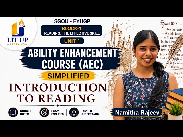 Introduction to Reading | SGOU FYUGP AEC Block 1 Unit 1 | Simplified Exam-Focused Class