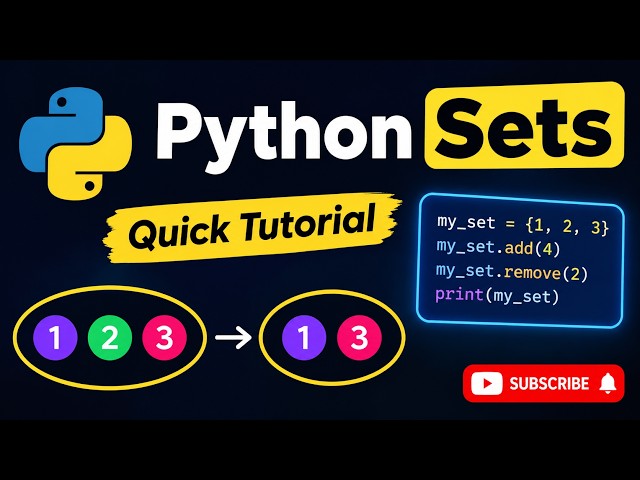 Python Sets Explained in 10 Minutes 🐍 | Python Sets Tutorial for Beginners