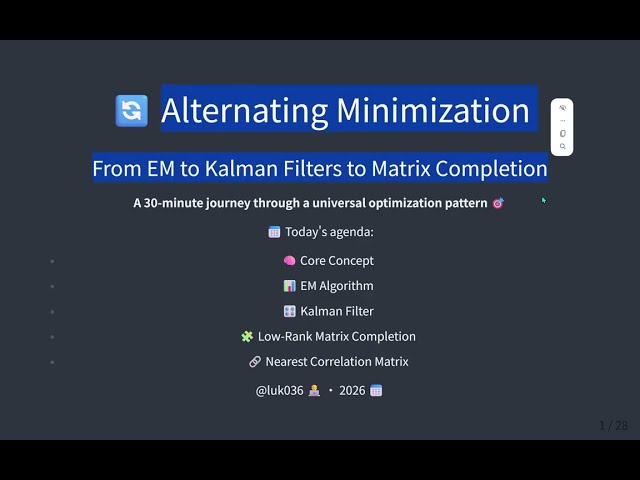 🎙️ Alternating Minimization From Netflix to Banks