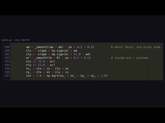 Etch Pits, seed 18: 1196 flat-facet pits and the code behind them (making-of, 4K)