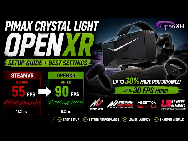 🚀 UP TO 30% MORE FPS! Pimax Crystal Light OpenXR Setup Guide