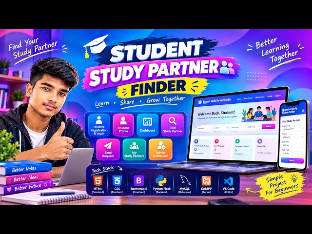 📚 Student Study Partner Finder | MCA Mini Project | Python Flask + MySQL | Student Portal 🚀