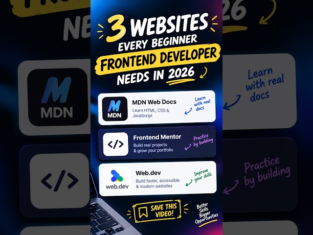 3 Websites Every Beginner Frontend Developer Needs in 2026 🚀 #websitesyouneed