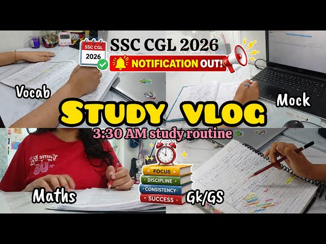 I woke up at 3:30 AM to study✅/ SSC CGL 2026🎯/Life of an aspirant #ssccgl2026 #ssc #ssccgl #sscchsl 