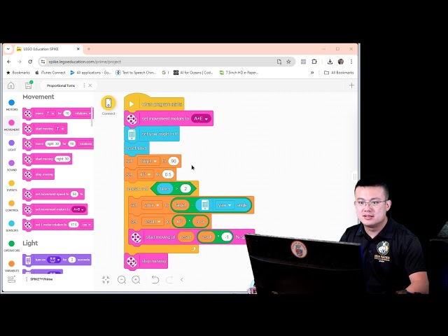 Proportional Turns: The P in PID for SPIKE Prime (Word Blocks)