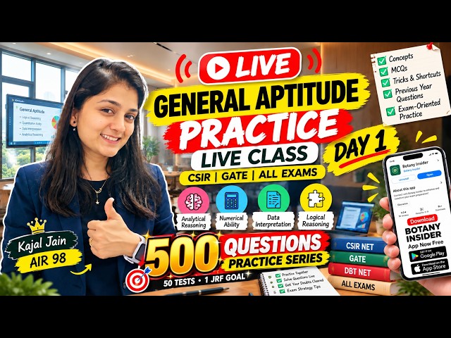 GENERAL APTITUDE LIVE PRACTICE 🔴 | CSIR NET, GATE & All Exams | Solve Questions LIVE
