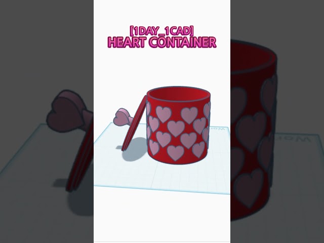 [1DAY_1CAD] HEART CONTAINER #shorts #tinkercad #project