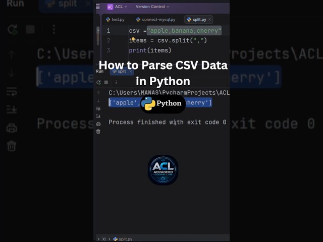 The Easiest Way to Parse CSV Data in Python (No Libraries Needed!) @AdvancedCodingLab