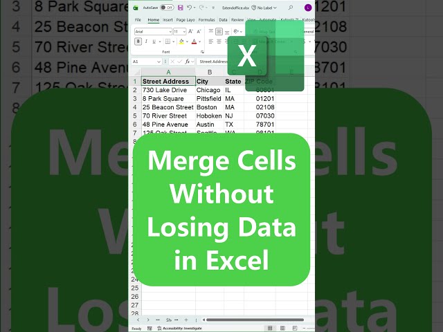 How to Merge Cells Without Losing Data in Excel